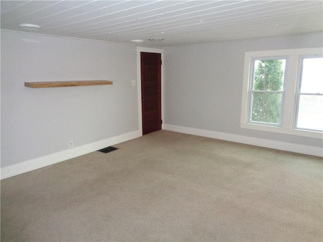 252 W 2nd St, Corning-City, NY 14830 - unfurnished room with carpet, visible vents, baseboards, and wooden ceiling