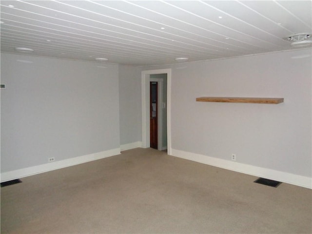 252 W 2nd St, Corning-City, NY 14830 - below grade area featuring visible vents, baseboards, and carpet floors