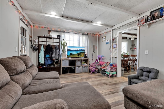 192 Pine St, Lockport City, NY 14094 - living room featuring ceiling fan, recessed lighting, and wood finished floors