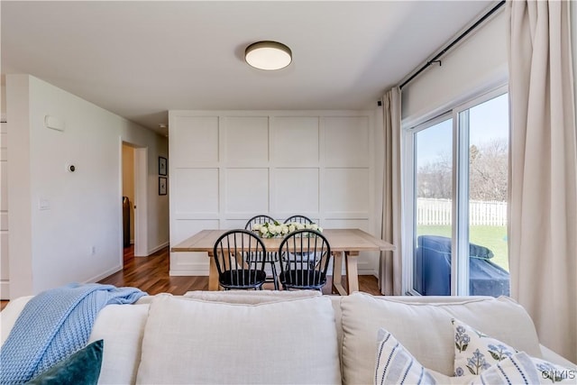dining area featuring wood finished floors