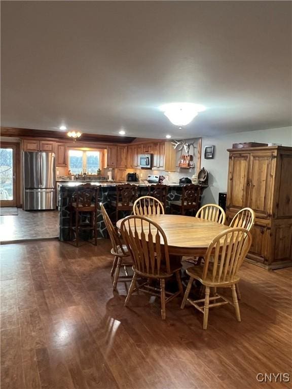 13832 County Route 91, Ellisburg, NY 13605 - dining area with recessed lighting and dark wood-style floors