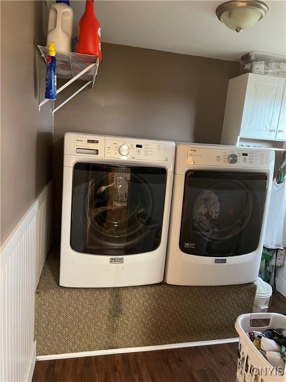 13832 County Route 91, Ellisburg, NY 13605 - laundry area featuring washer and dryer, laundry area, and dark wood finished floors