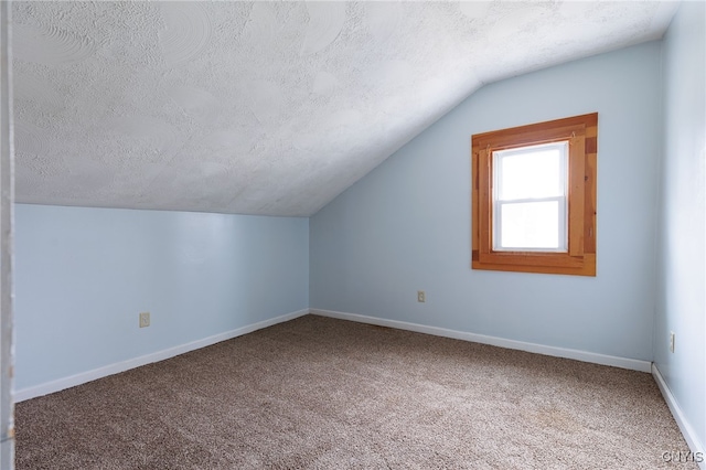 15-17A Vincent St, Champion, NY 13619 - bonus room featuring a textured ceiling, carpet flooring, baseboards, and vaulted ceiling