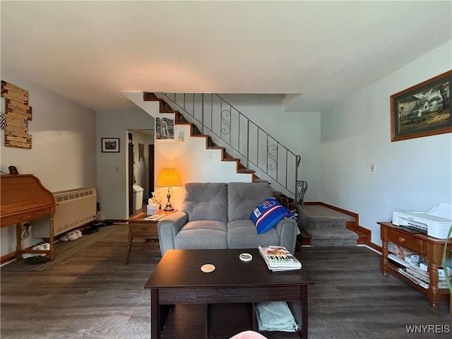 42 Mechanic St, Collins, NY 14070 - living area featuring stairway and wood finished floors