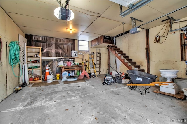 garage featuring a garage door opener