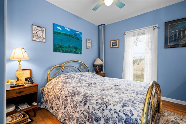 11400 Savage Rd, Sardinia, NY 14030 - bedroom with wood finished floors and a ceiling fan