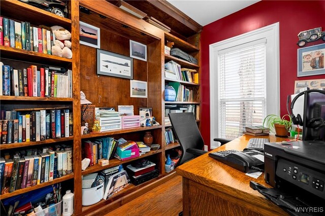 11400 Savage Rd, Sardinia, NY 14030 - home office featuring plenty of natural light and wood finished floors