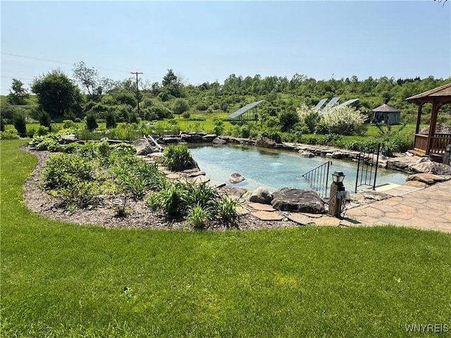 11400 Savage Rd, Sardinia, NY 14030 - view of swimming pool with a yard, a pool, and a gazebo