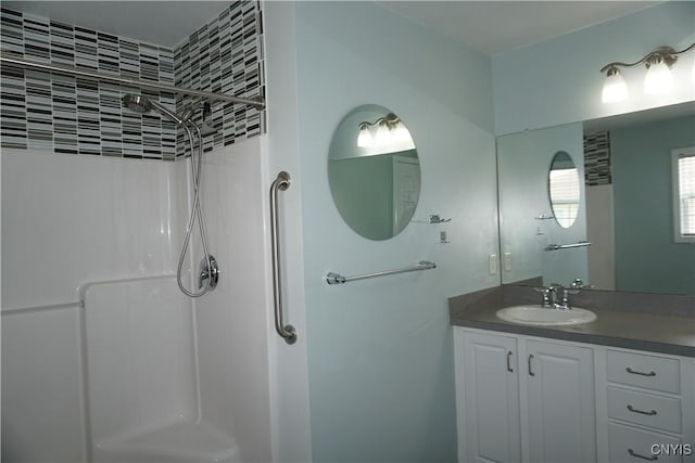 4828 Lighthouse Village Cir, Clay, NY 13088 - bathroom with vanity and walk in shower