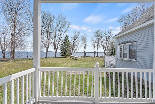 28 Wedgeworth Dr, West Monroe, NY 13167 - deck with a water view and a lawn