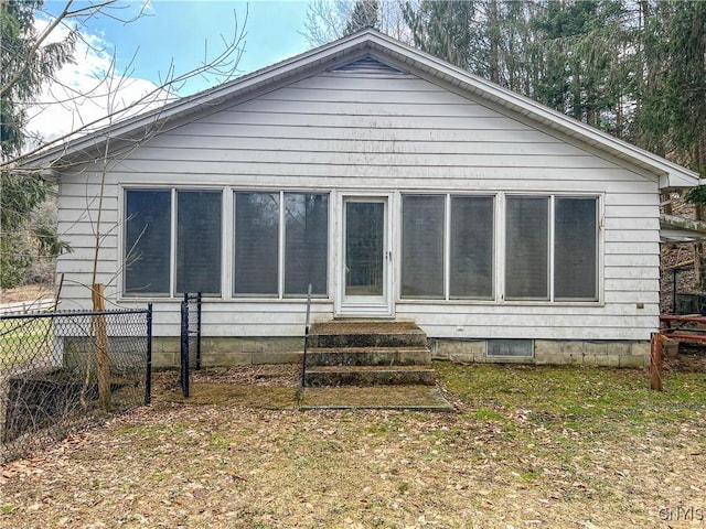 6449 W Scott Rd, Scott, NY 13077 - rear view of property with entry steps and fence