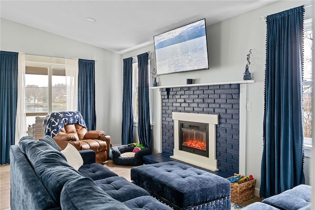 6186 Reservoir Rd, Lebanon, NY 13346 - living room with lofted ceiling, a fireplace, and wood finished floors
