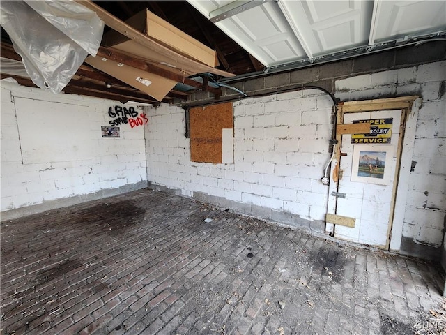 903 Milton Ave, Syracuse, NY 13204 - garage with concrete block wall