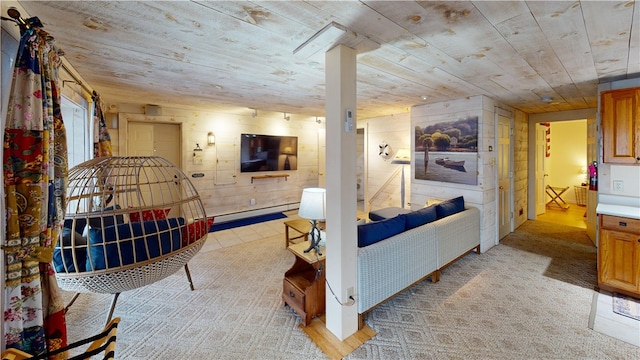 6761 State Highway 80, Otsego, NY 13326 - bedroom featuring wood ceiling and wooden walls