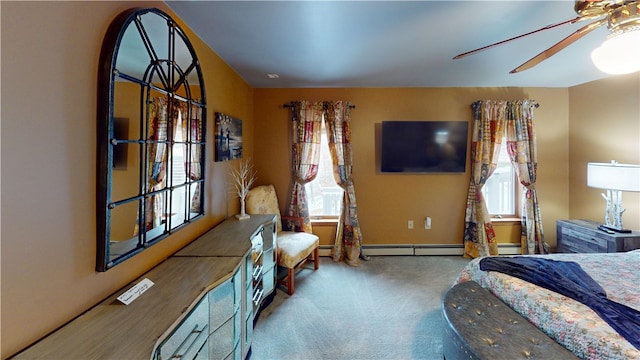 6761 State Highway 80, Otsego, NY 13326 - bedroom with baseboard heating, multiple windows, and carpet flooring