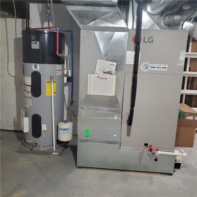 utilities featuring heat pump water heater and heating unit