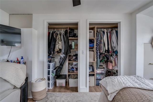 bedroom featuring wood finished floors