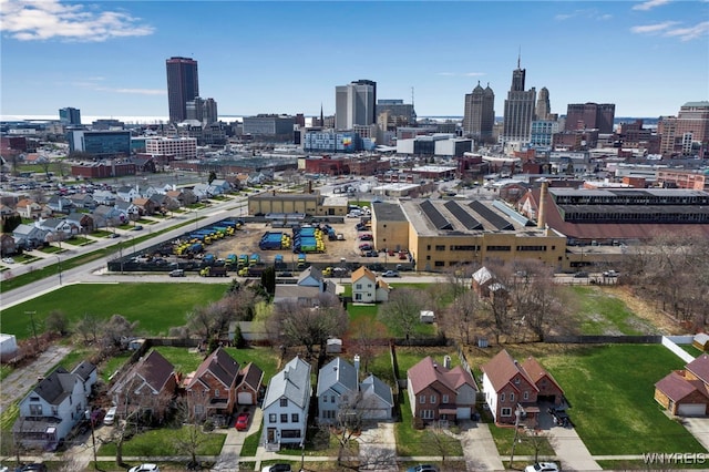 bird's eye view with a view of city