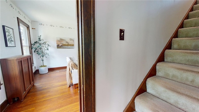 4501 State Route 414, Hector, NY 14818 - stairway featuring baseboards and wood finished floors