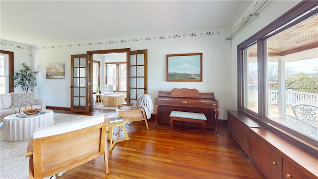 4501 State Route 414, Hector, NY 14818 - living area with a healthy amount of sunlight, light wood-style floors, and french doors