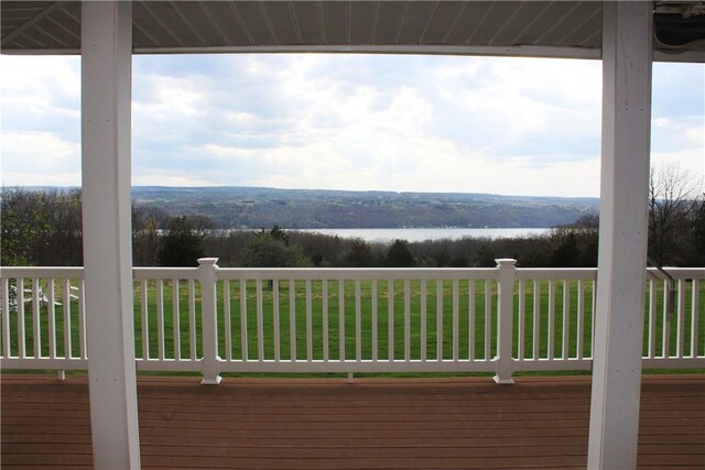4501 State Route 414, Hector, NY 14818 - wooden deck featuring a water view