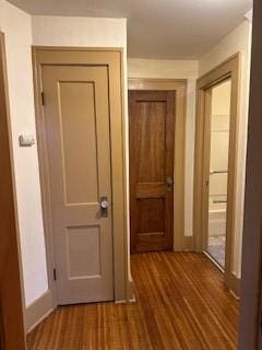 hall featuring wood finished floors
