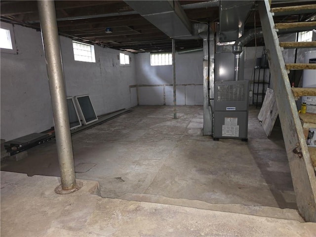 below grade area with heating unit