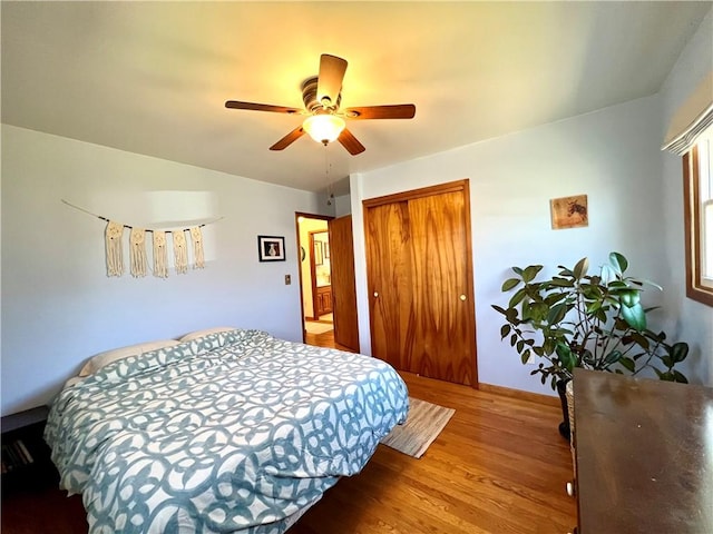 3460 County Road 28, Reading, NY 14891 - bedroom with a ceiling fan, wood finished floors, and a closet