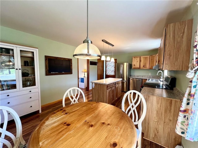 3460 County Road 28, Reading, NY 14891 - dining area with baseboards and dark wood-style floors