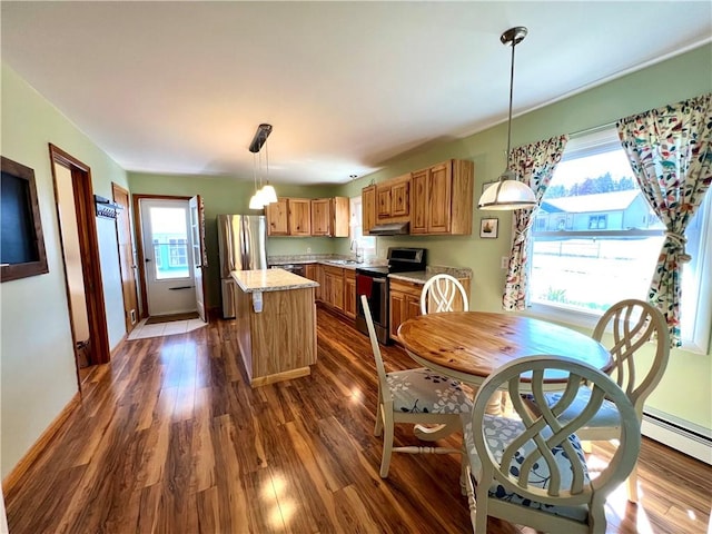 3460 County Road 28, Reading, NY 14891 - dining area with baseboards and dark wood-style flooring