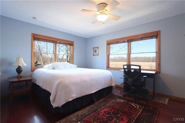 14 Renshaw Bay Rd, Sandy Creek, NY 13145 - bedroom with baseboards, wood finished floors, and ceiling fan