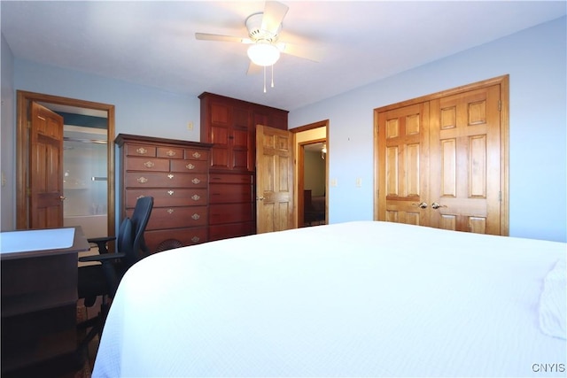 14 Renshaw Bay Rd, Sandy Creek, NY 13145 - bedroom featuring ceiling fan and a closet