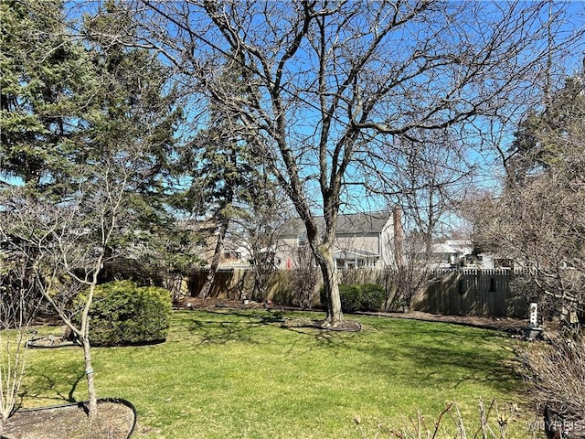 view of yard featuring fence