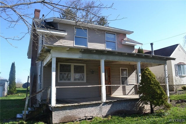 2386 Main St, Collins, NY 14034 - bungalow with a chimney and a porch