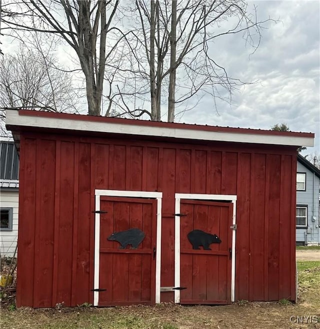 view of shed