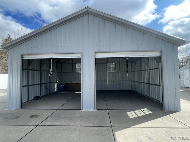 view of detached garage