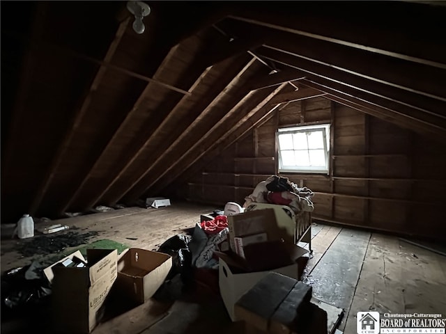 view of unfinished attic