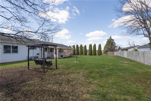 739 Pre Emption Rd, Geneva-City, NY 14456 - view of yard with fence and a pergola