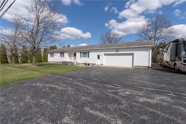 739 Pre Emption Rd, Geneva-City, NY 14456 - single story home with an attached garage, driveway, and a front yard