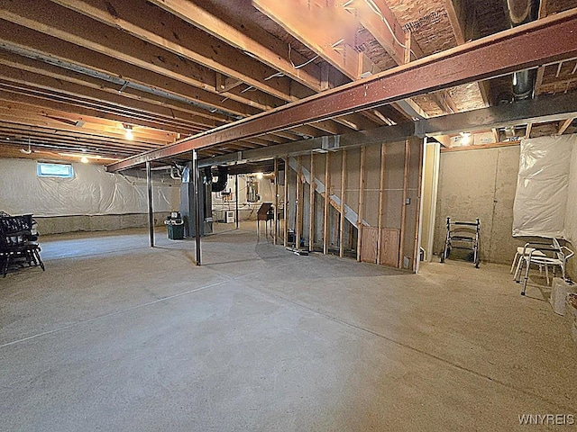 below grade area featuring stairway