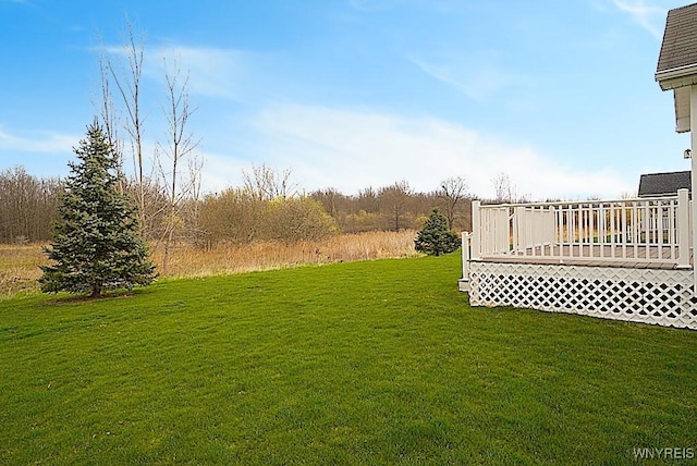 view of yard featuring a deck
