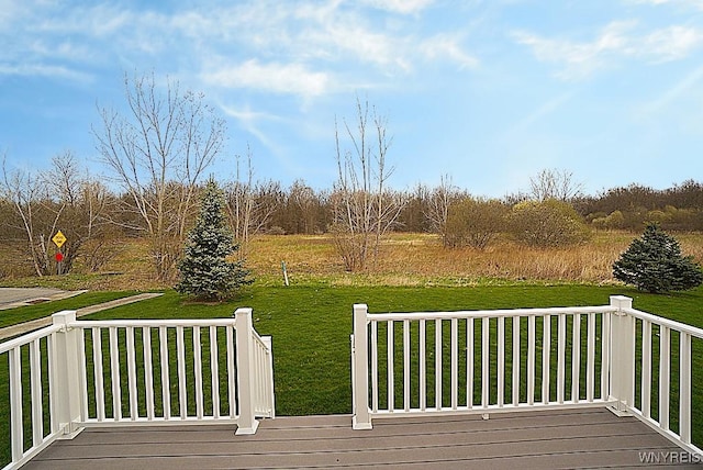 deck with a lawn