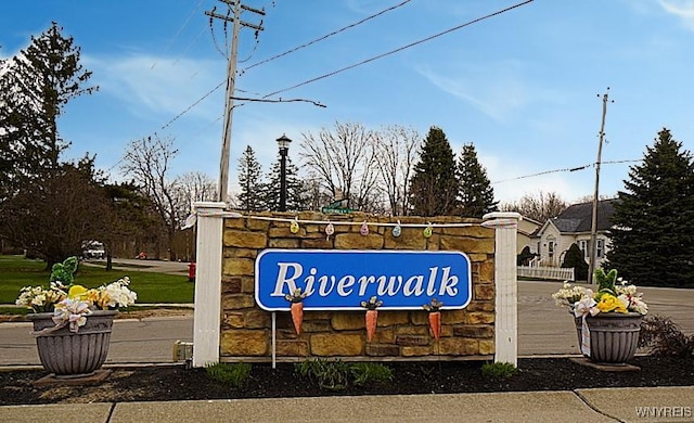 view of community sign