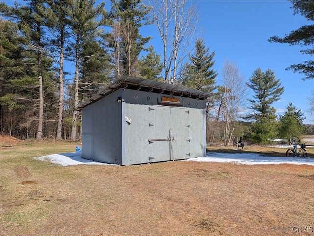 view of shed