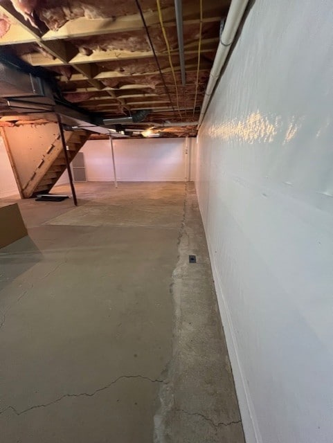 view of unfinished below grade area