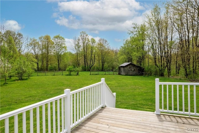 330 Hacadam Rd, Frankfort, NY 13456 - deck featuring a shed and an outdoor structure