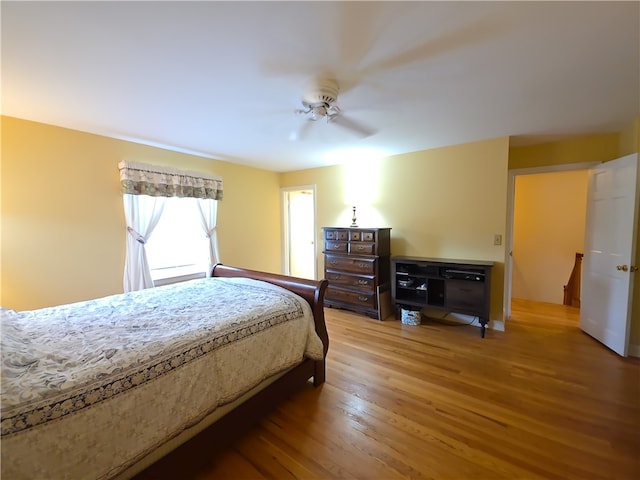 658 Cornell Rd, Elmira-City, NY 14905 - bedroom with a ceiling fan and wood finished floors