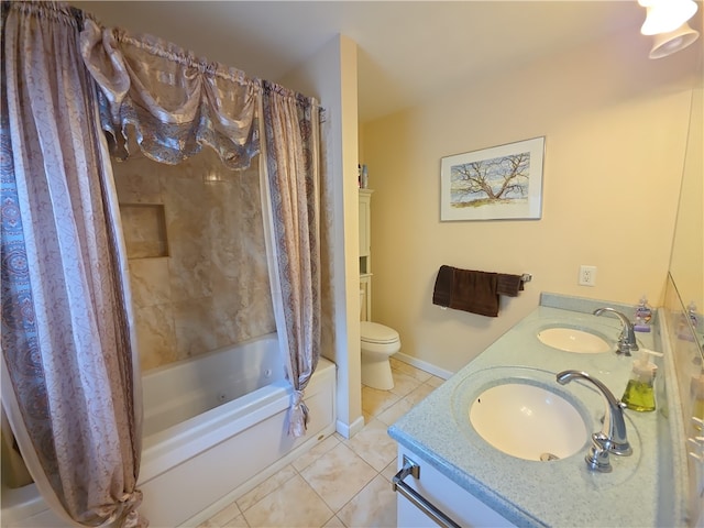 658 Cornell Rd, Elmira-City, NY 14905 - full bath with toilet, tile patterned flooring, a sink, and double vanity
