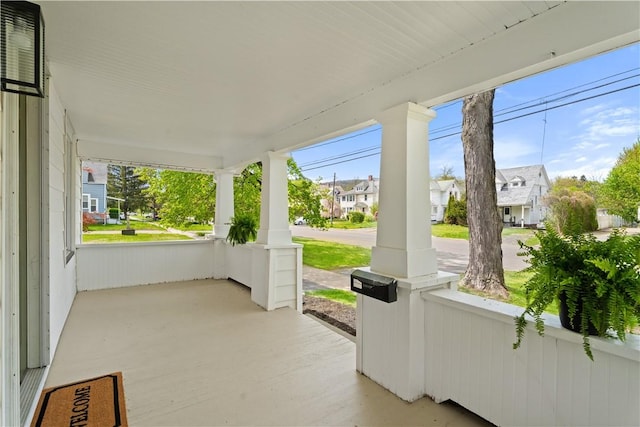 705 W 2nd St, Elmira-City, NY 14905 - view of patio / terrace with covered porch and a residential view