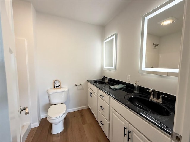 2002 Maes Lndg, Canandaigua-Town, NY 14424 - full bathroom featuring toilet, wood finished floors, a sink, and double vanity